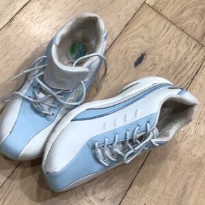 Comfort Zone White and Light Blue Kids Sneakers